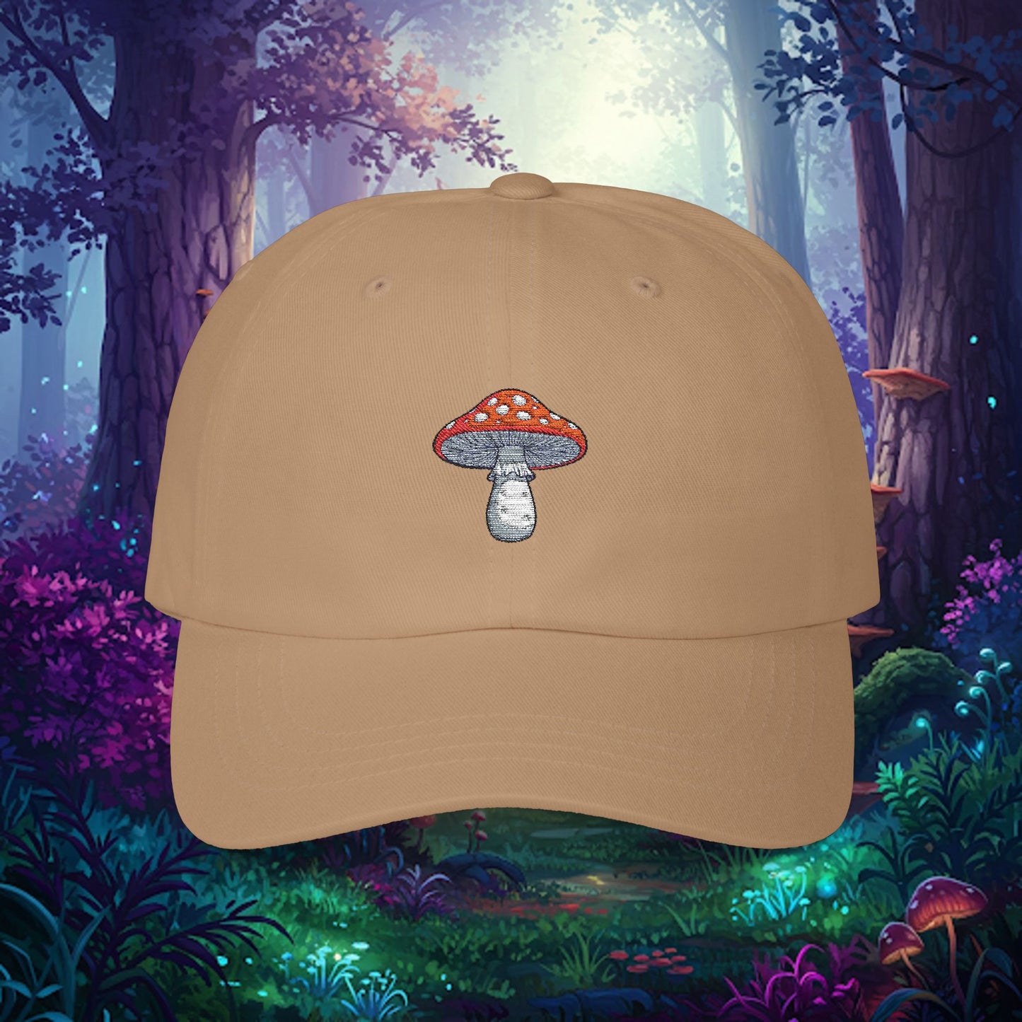 Embroidered Classic Dad Cap - Mushroom