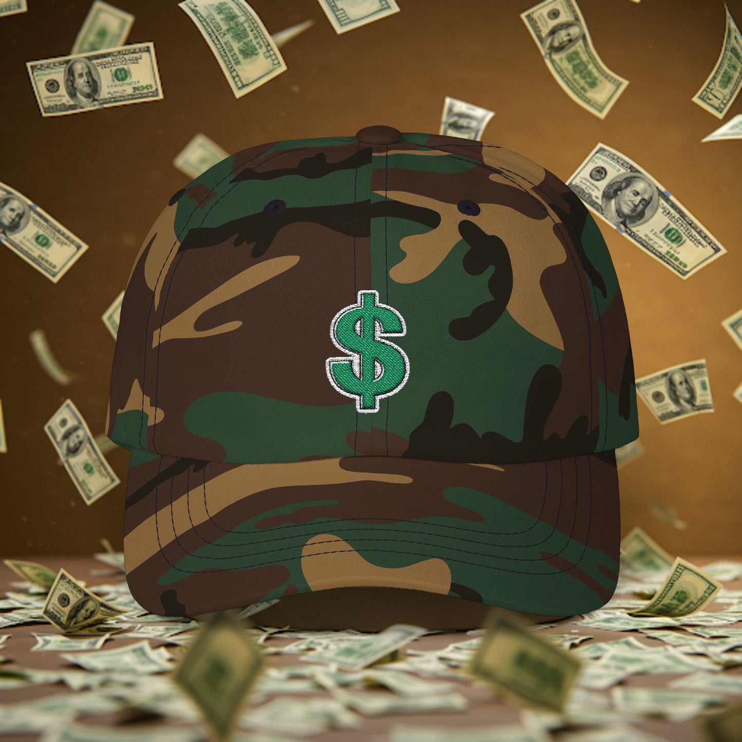 Embroidered Classic Dad Cap - Dollar Sign