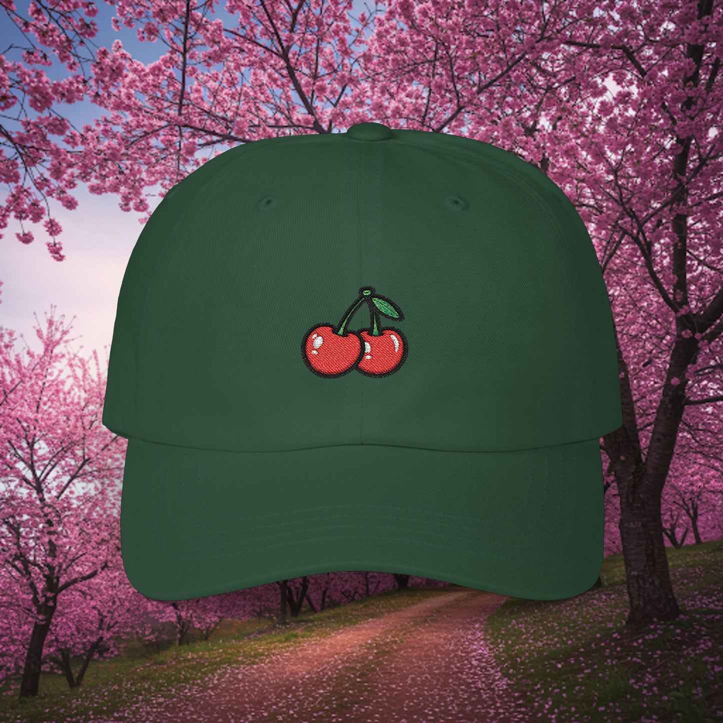 Embroidered Classic Dad Cap - Cherries