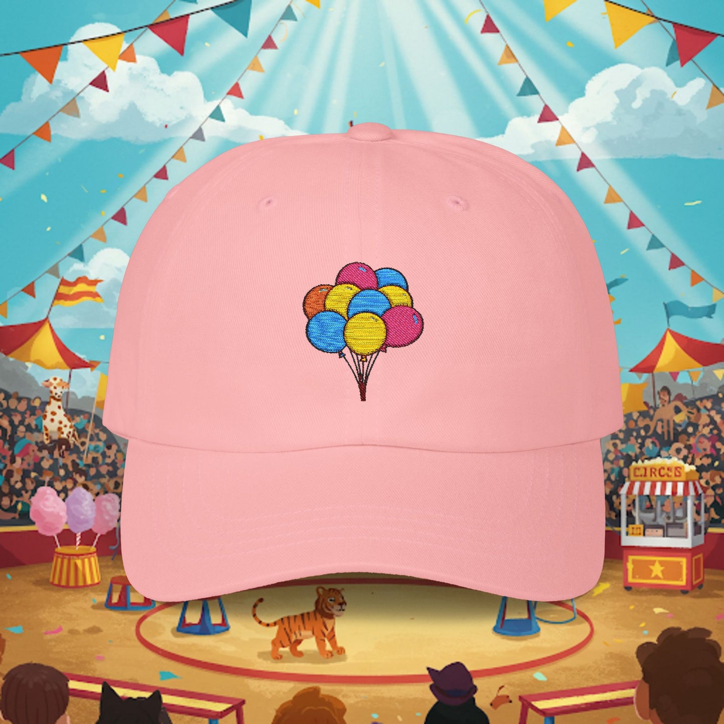 Embroidered Classic Dad Cap - Colored Balloons