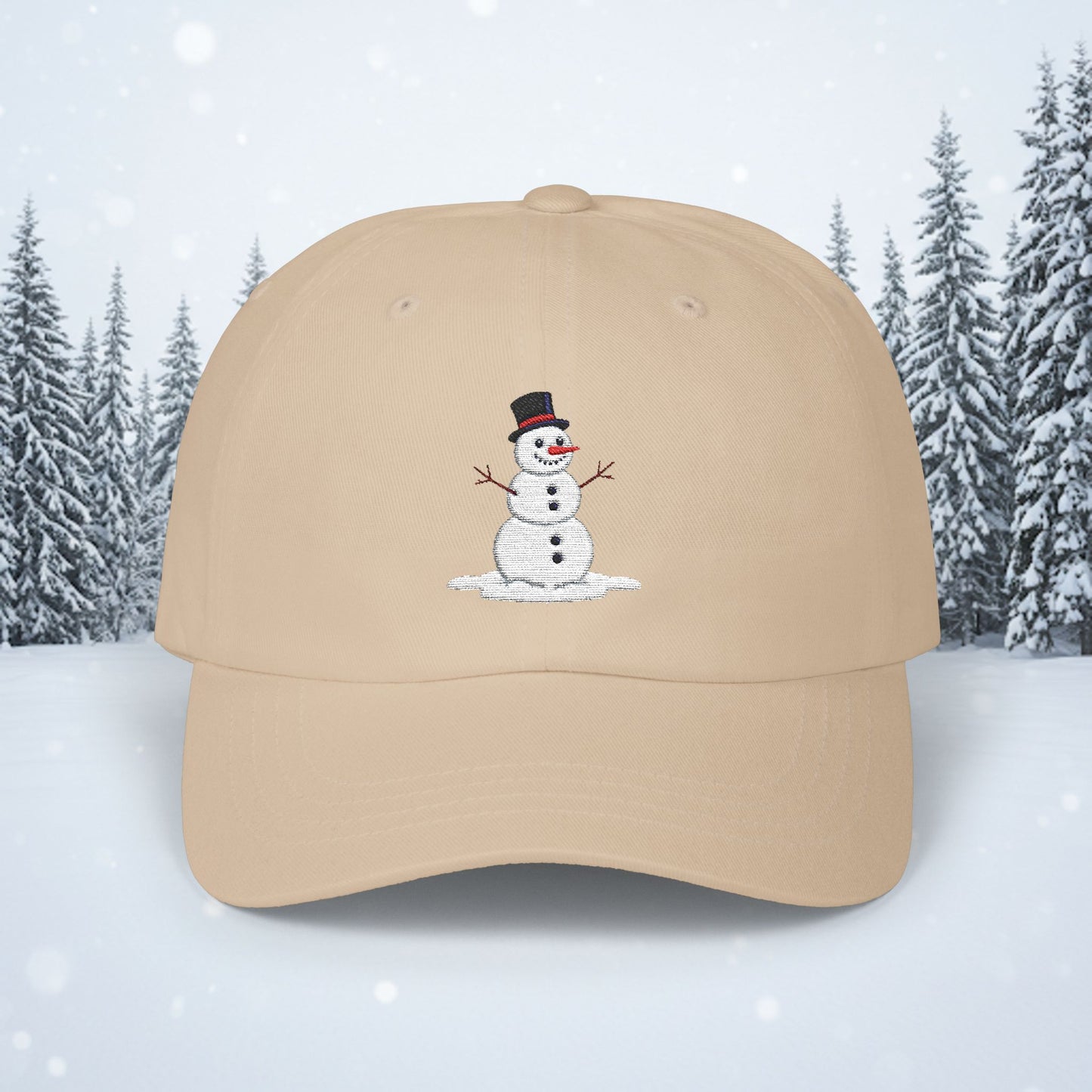 Embroidered Classic Dad Cap - Snowman