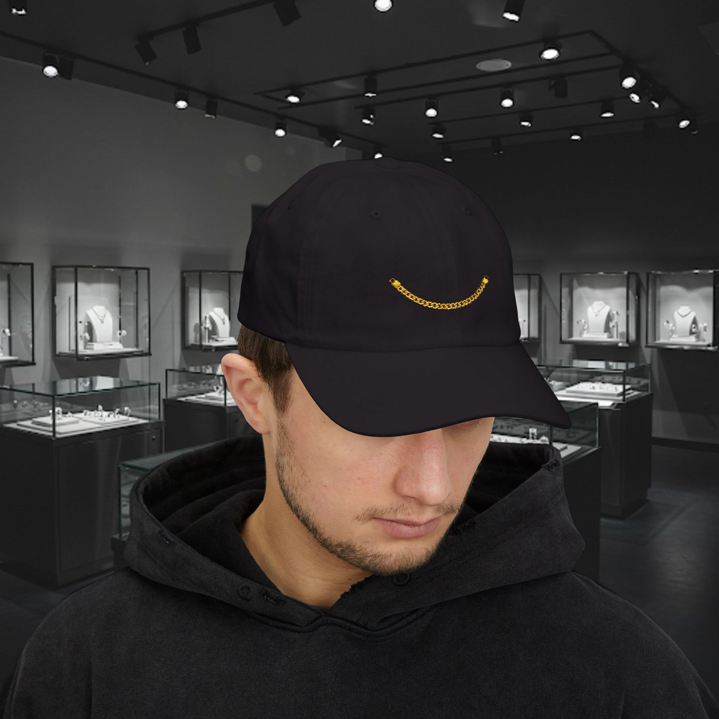 Embroidered Classic Dad Cap - Gold Chain