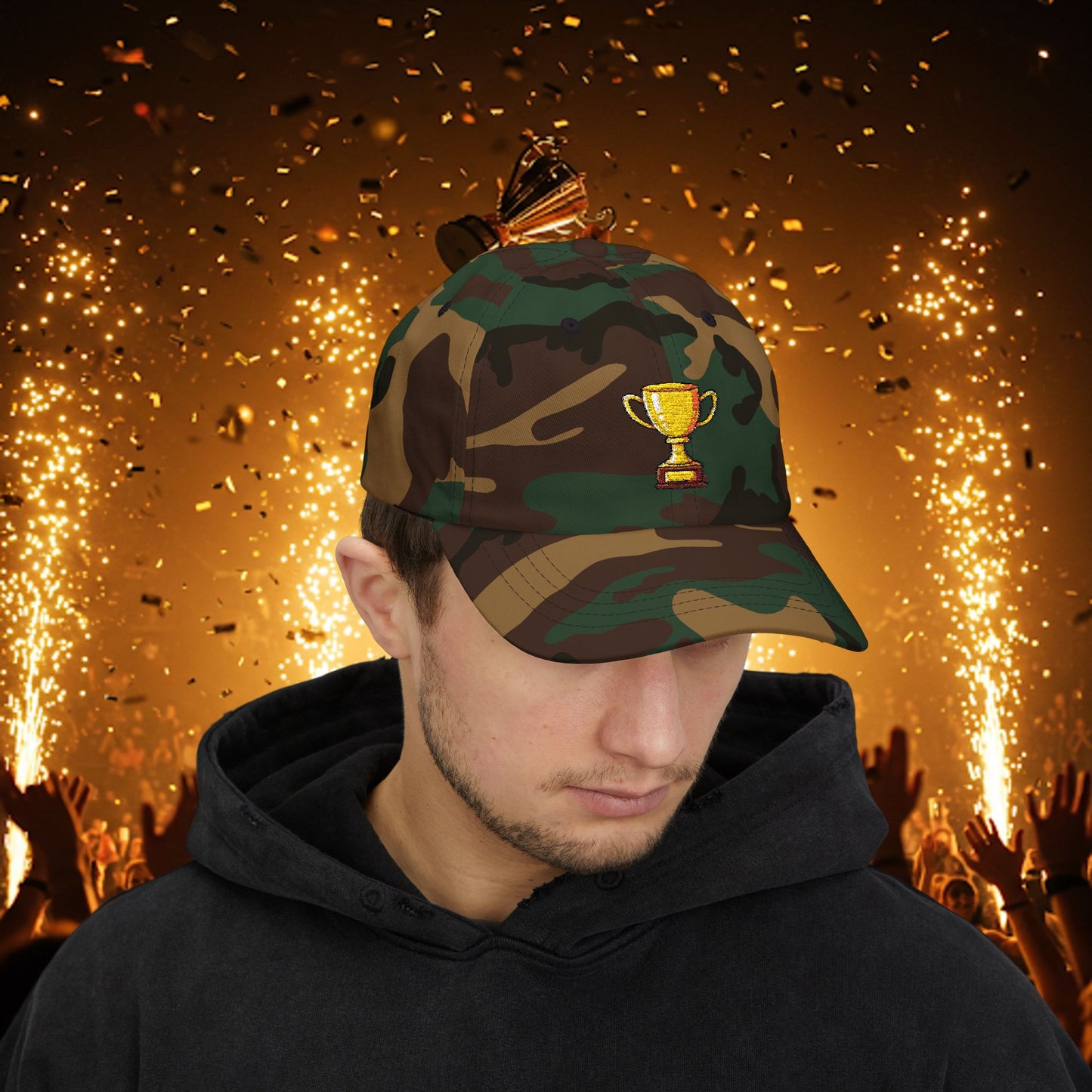 Embroidered Classic Dad Cap - Gold Trophy