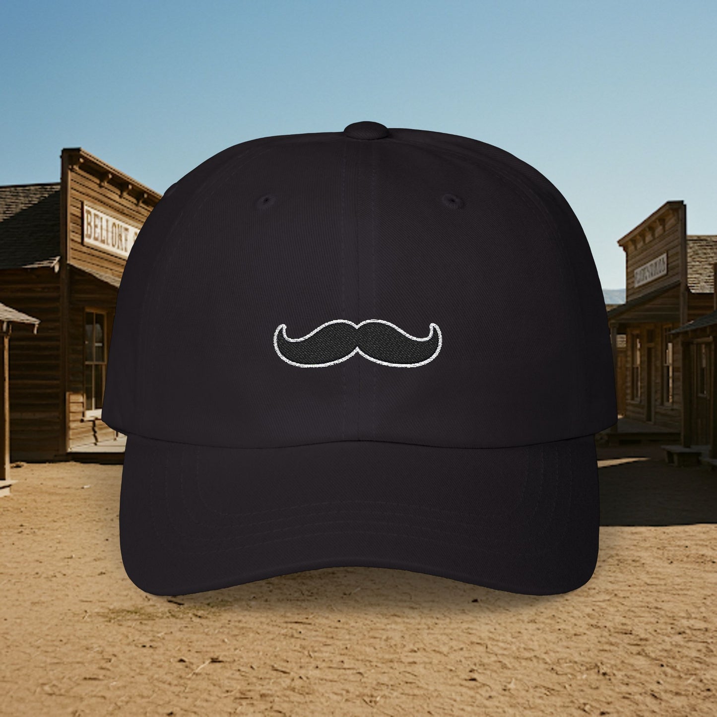 Embroidered Classic Dad Cap - Mustache