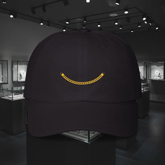 Embroidered Classic Dad Cap - Gold Chain