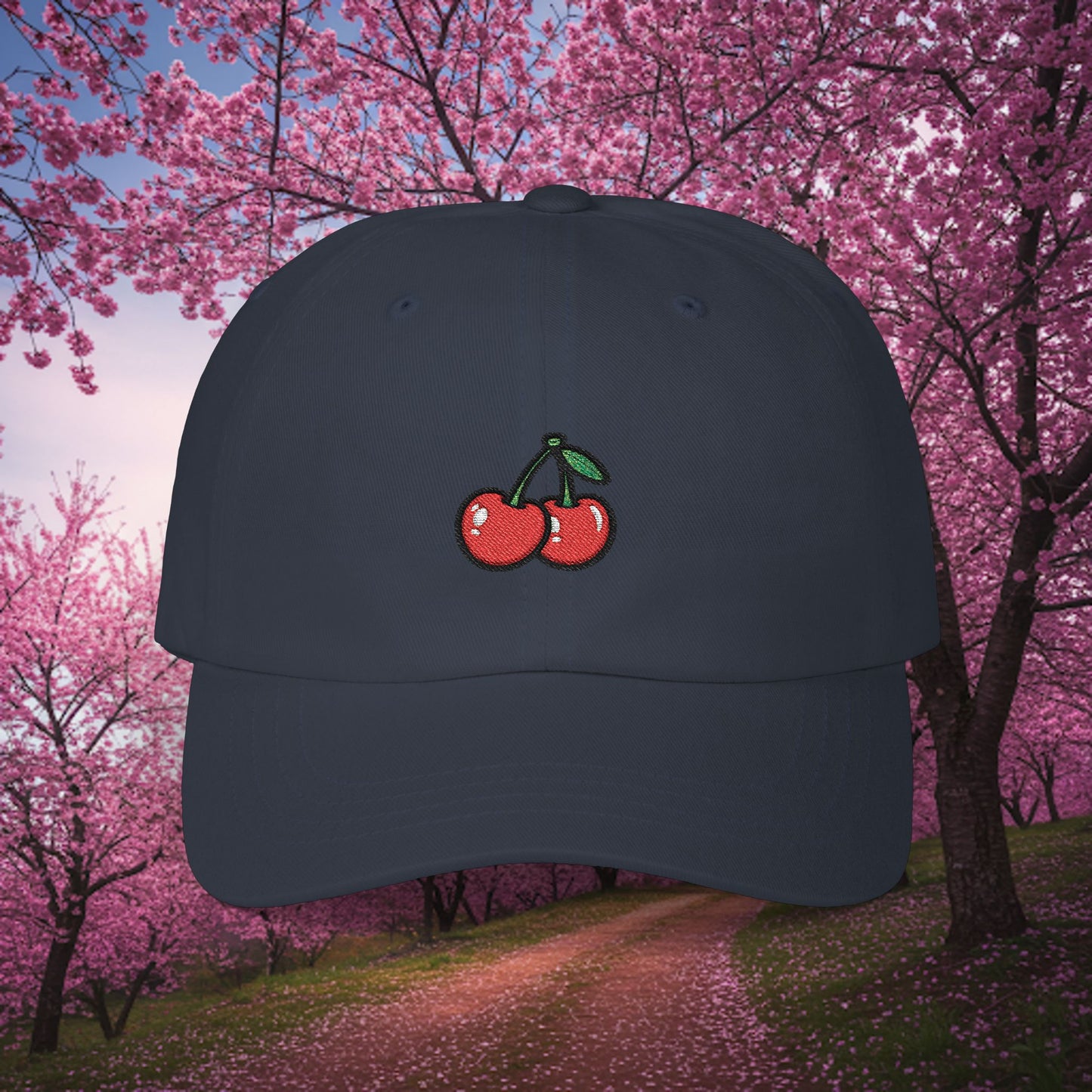 Embroidered Classic Dad Cap - Cherries