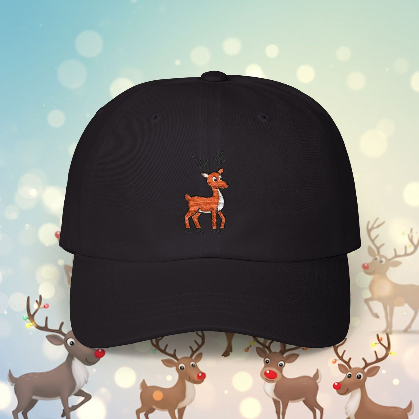 Embroidered Classic Dad Cap - Reindeer