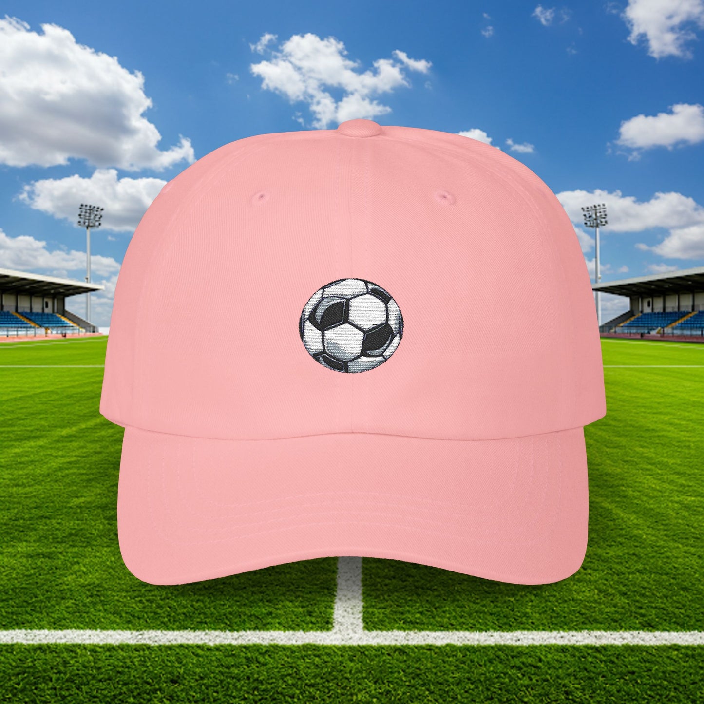 Embroidered Classic Dad Cap - Soccer Ball