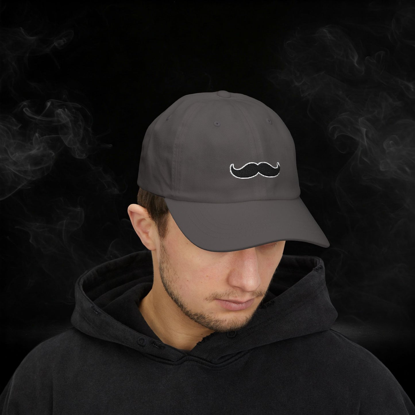 Embroidered Classic Dad Cap - Mustache
