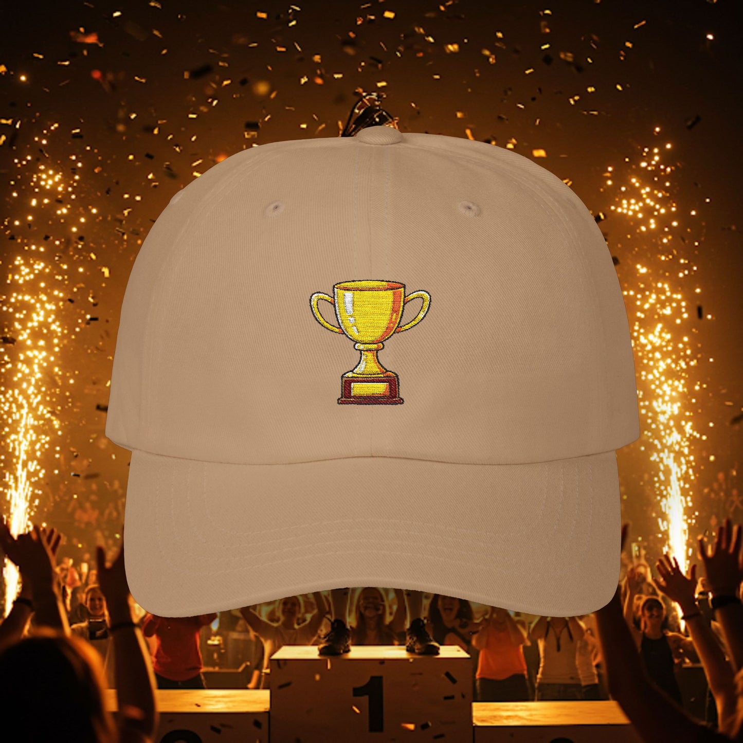 Embroidered Classic Dad Cap - Gold Trophy