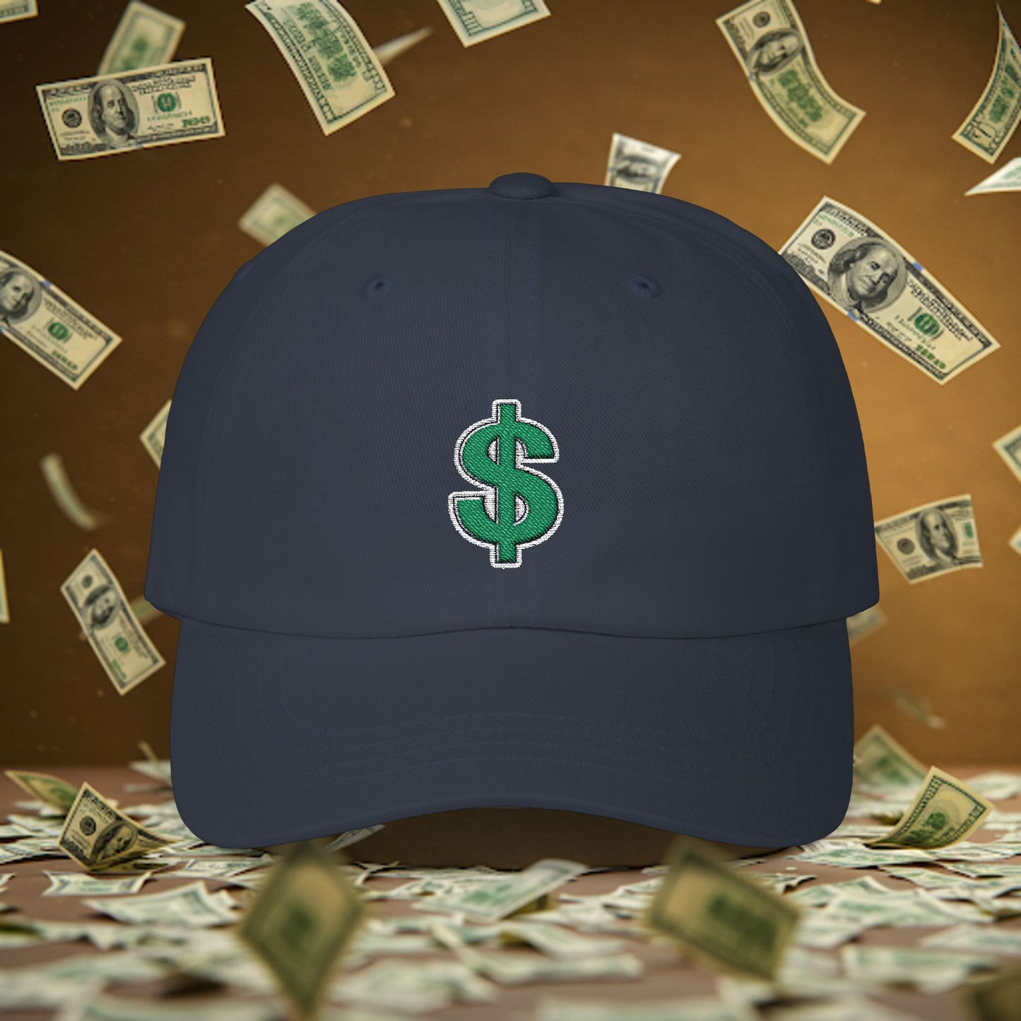 Embroidered Classic Dad Cap - Dollar Sign
