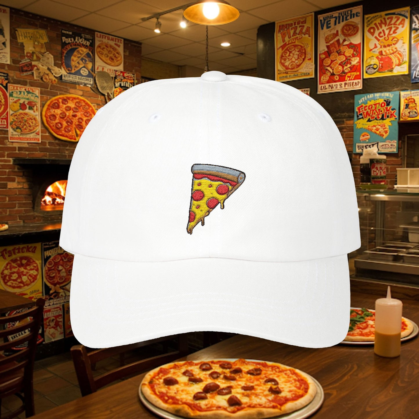 Embroidered Classic Dad Cap - Pizza