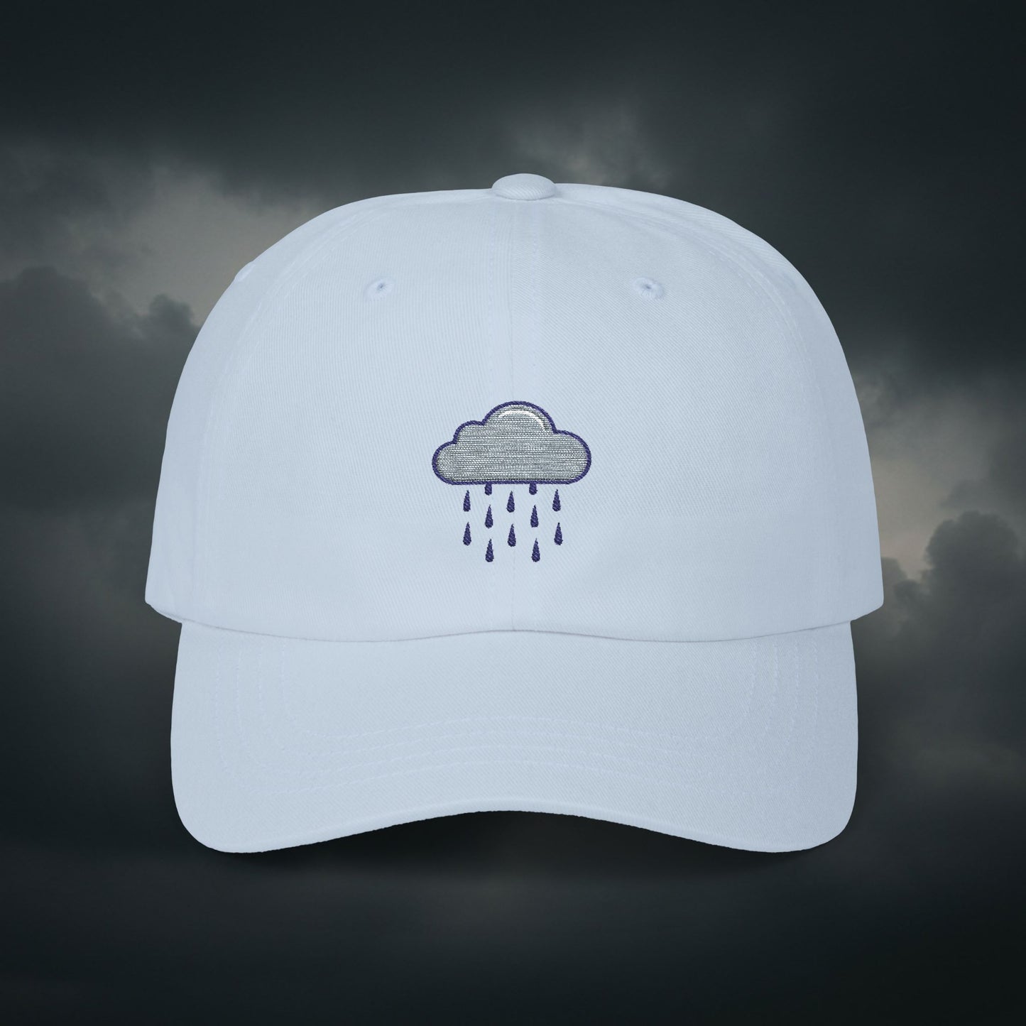 Embroidered Classic Dad Cap - Rain Cloud
