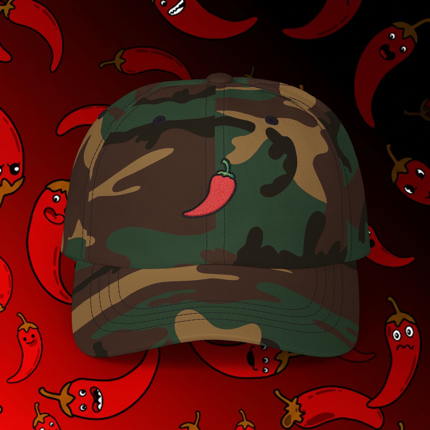 Embroidered Classic Dad Cap - Chili Pepper