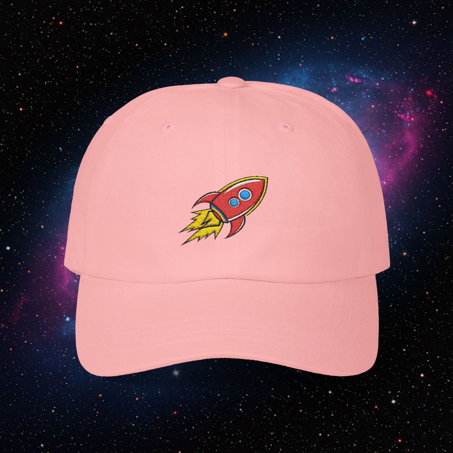 Embroidered Classic Dad Cap - Rocket Ship